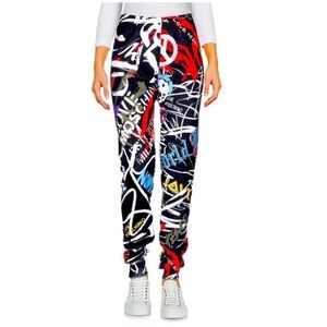 Love Moschino Black and Red Graffiti joggers size 4
